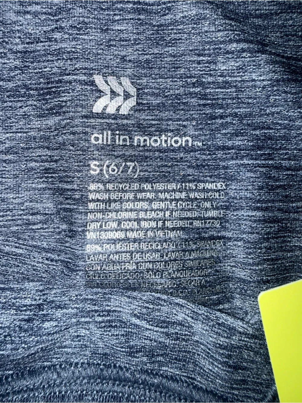 all in motion Youth Heather Navy Blue Short Sleeve Tee